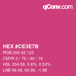Color code: HEX #CE3E7B | qconv.com