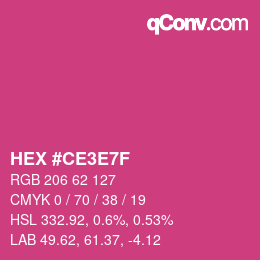 Color code: HEX #CE3E7F | qconv.com