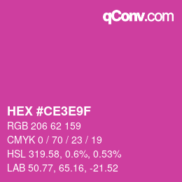 Color code: HEX #CE3E9F | qconv.com