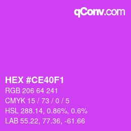 Color code: HEX #CE40F1 | qconv.com
