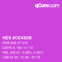 颜色代码: HEX #CE43DB | qconv.com