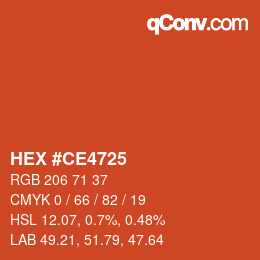 Color code: HEX #CE4725 | qconv.com