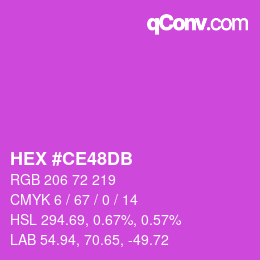颜色代码: HEX #CE48DB | qconv.com