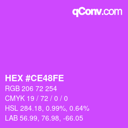 Color code: HEX #CE48FE | qconv.com
