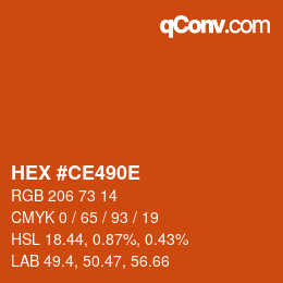 Color code: HEX #CE490E | qconv.com