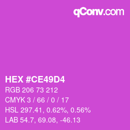 Color code: HEX #CE49D4 | qconv.com