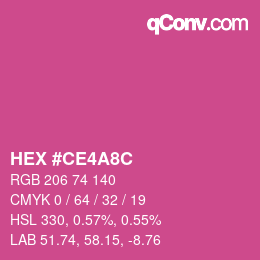 Farbcode: HEX #CE4A8C | qconv.com