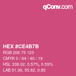 颜色代码: HEX #CE4B7B | qconv.com