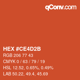 Color code: HEX #CE4D2B | qconv.com