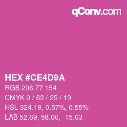 Color code: HEX #CE4D9A | qconv.com