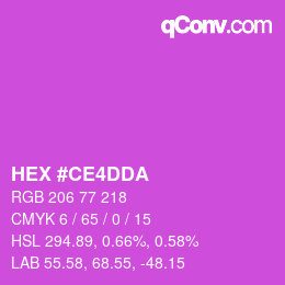 カラーコード: HEX #CE4DDA | qconv.com