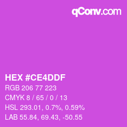 Color code: HEX #CE4DDF | qconv.com