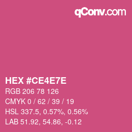 Color code: HEX #CE4E7E | qconv.com