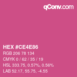 Farbcode: HEX #CE4E86 | qconv.com