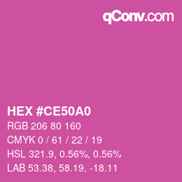 Color code: HEX #CE50A0 | qconv.com