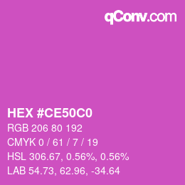 Color code: HEX #CE50C0 | qconv.com