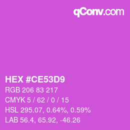 Color code: HEX #CE53D9 | qconv.com