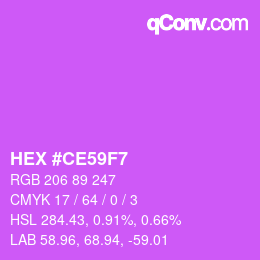 Color code: HEX #CE59F7 | qconv.com