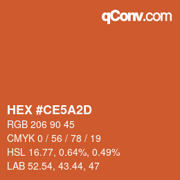 Color code: HEX #CE5A2D | qconv.com