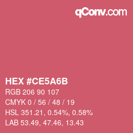 Color code: HEX #CE5A6B | qconv.com
