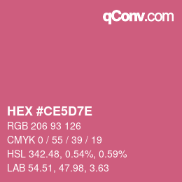 Color code: HEX #CE5D7E | qconv.com