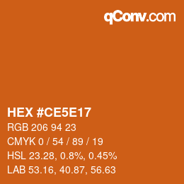 Color code: HEX #CE5E17 | qconv.com