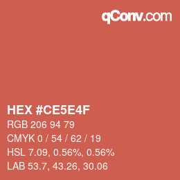 Farbcode: HEX #CE5E4F | qconv.com