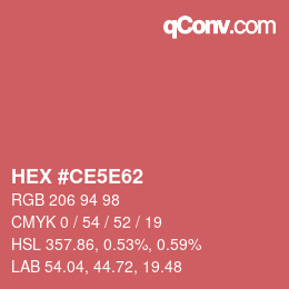Color code: HEX #CE5E62 | qconv.com