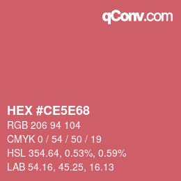 カラーコード: HEX #CE5E68 | qconv.com