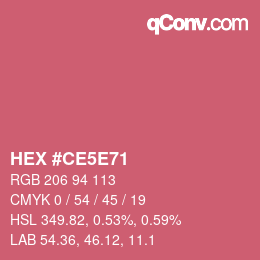 Color code: HEX #CE5E71 | qconv.com