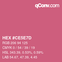 Color code: HEX #CE5E7D | qconv.com