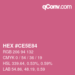 カラーコード: HEX #CE5E84 | qconv.com