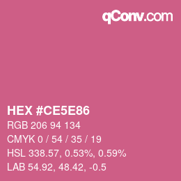 Farbcode: HEX #CE5E86 | qconv.com