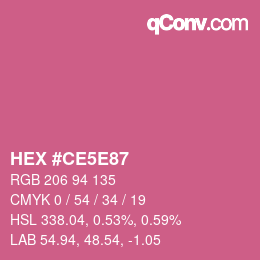 カラーコード: HEX #CE5E87 | qconv.com