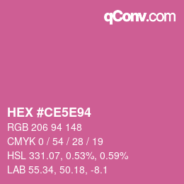 Color code: HEX #CE5E94 | qconv.com