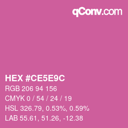 Código de color: HEX #CE5E9C | qconv.com