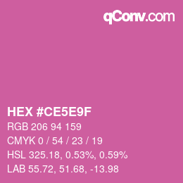 Código de color: HEX #CE5E9F | qconv.com