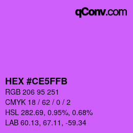 Color code: HEX #CE5FFB | qconv.com