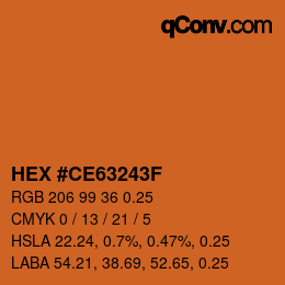 Code couleur: HEX #CE63243F | qconv.com