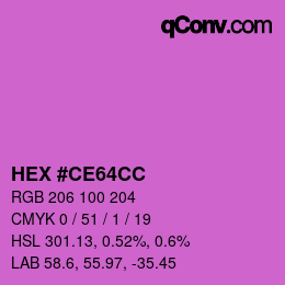 カラーコード: HEX #CE64CC | qconv.com