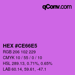 Color code: HEX #CE66E5 | qconv.com
