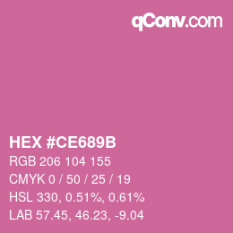 Color code: HEX #CE689B | qconv.com