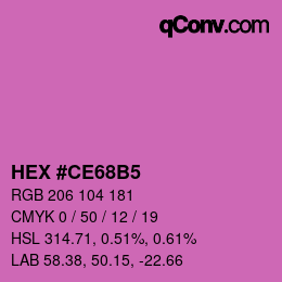 Color code: HEX #CE68B5 | qconv.com
