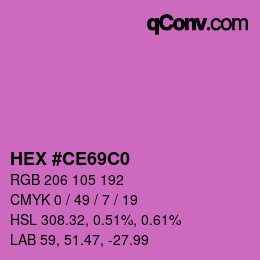 カラーコード: HEX #CE69C0 | qconv.com