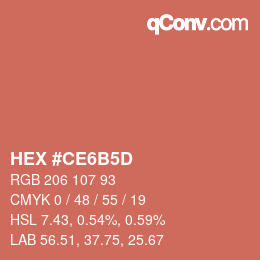 Color code: HEX #CE6B5D | qconv.com