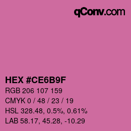 カラーコード: HEX #CE6B9F | qconv.com