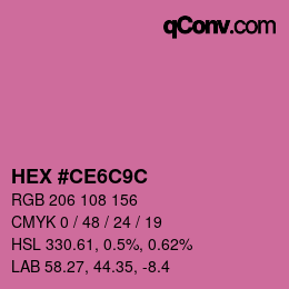 Color code: HEX #CE6C9C | qconv.com