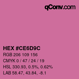 Color code: HEX #CE6D9C | qconv.com