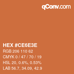 Color code: HEX #CE6E3E | qconv.com