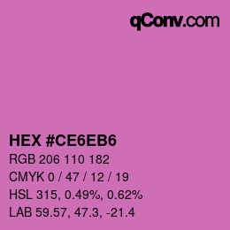 颜色代码: HEX #CE6EB6 | qconv.com
